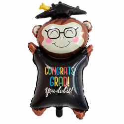 Globo de graduaci&oacute;n chango con toga
