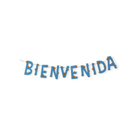 Banderín Bienvenida rosa/azul